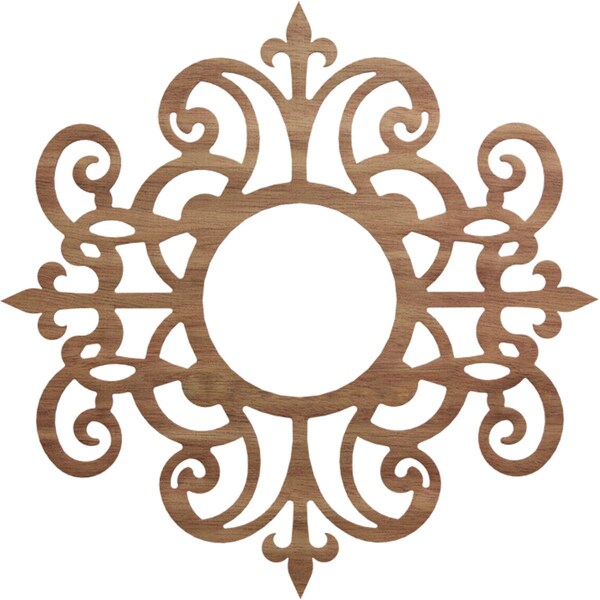 Ekena Millwork Dijon Wood Fretwork Pierced Ceiling Medallion, Walnut, 34"OD x 11"ID x 1/4"T CMWP34X34X0250DIWA - main
